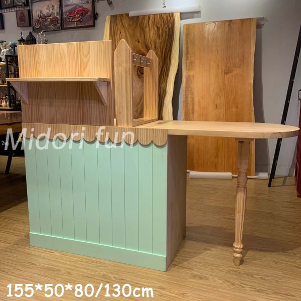 （訂製品）AC014 直拼松木兩抽櫃台桌